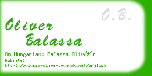 oliver balassa business card